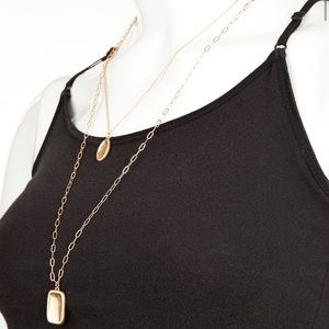 Brand NEW Chain Layered Rectangle Pendant Necklace✨